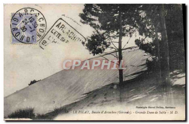Old Postcard Pilat Bassin D & # 39Arcachon Great sand dune Stamp Daguin