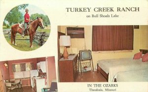 Equestrian TV Turkey Creek Ranch Theodosia Missouri Postcard Ozark Dexter 5119