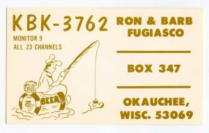 QSL Radio Card From Okahchee Wisc. Wisconsin KBK-3762