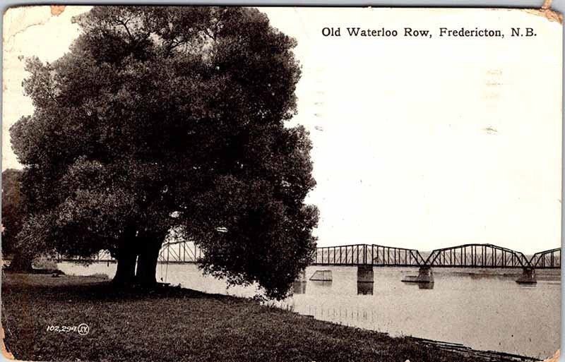 Postcard BRIDGE SCENE Fredericton New Brunswick NB AK7067