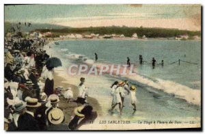 Old Postcard Sablettes La Plage has the & # 39heure Bath