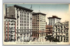 Old Postcard-Victoria Square Scene-Montreal,QC,Canada