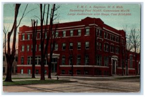 1912 Exterior YMCA Building Saginaw West Side Michigan Antique Posted Postcard 