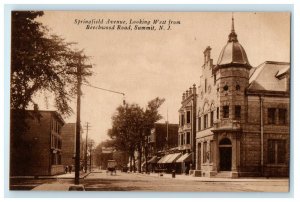 c1920s Springfield Avenue Beechwood Road Summit New Jersey NJ Postcard