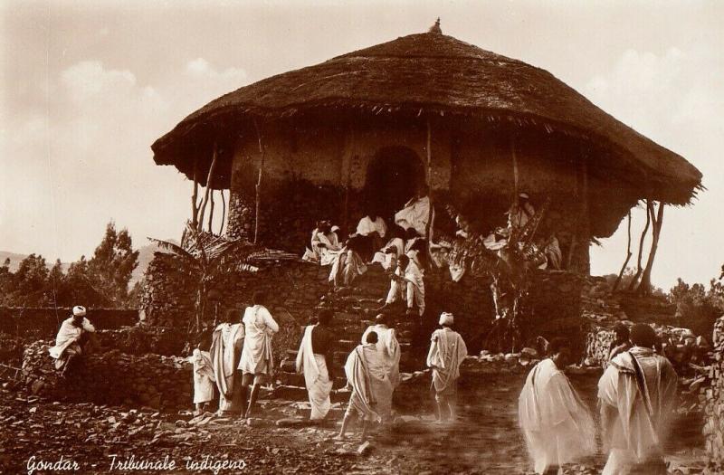 Africa Ethiopia Gondar Tribunale indigeno Native Law Court House real photo