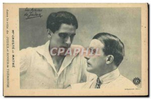 Old Postcard Cinema Creste and Mathe in the role of Judex and Roger Tremeuse