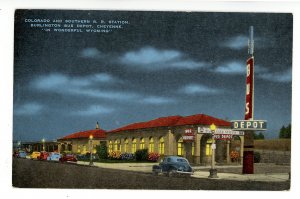 WY - Cheyenne. Colorado & Southern RR Station & Burlington Bus Depot