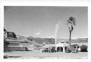 1955 Calistoga California Pachereau's Hot Springs autos  RPPC Postcard 25-11617