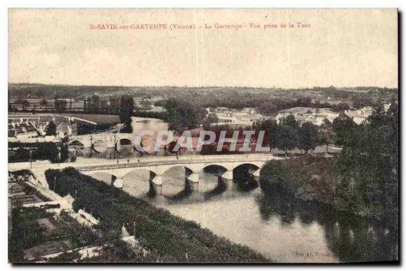 Saint Savin on Gertempe Old Postcard Gartrempe The View from the Tower