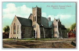 Postcard First Methodist Episcopal Church Emporia KS Vintage Standard View Card