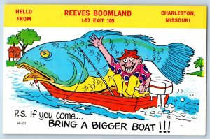 1940 Charleston Missouri Postcard Hello Reeves Boomland If You Come Bring Boat