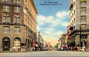 North Carolina Durham Main Street Looking East Curteich