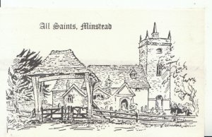 Hampshire Postcard - Minstead Church, All Saints, Art, Posted 1984 - Ref 13025A