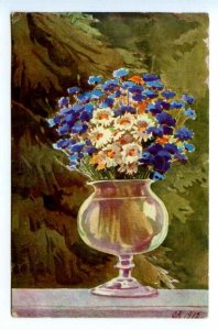 494185 RUSSIA O.A. Grand Duchess Olga Alexandrovna Field Flowers Vase postcard
