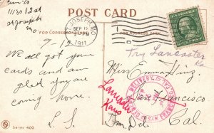 Vintage Postcard 1911 Will Look For You Little Girl Back View Holding Her Doll