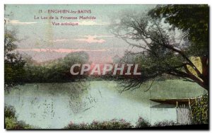 Old Postcard Enghien Les Bains Lake From Princess Mathilde