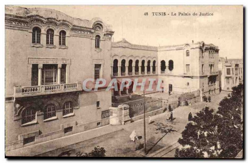 Tunisia Postcard Old Tunis courthouse