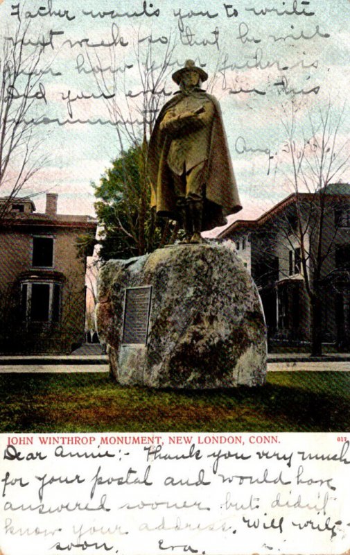 Monuments John Winthrop Monument New London Connecticut 1906