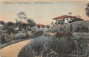 H77/ Port Chester New York Postcard c1920 Italian Garden Palmer Residence 186