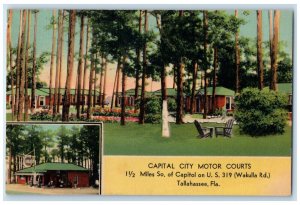 c1940 Capital City Motor Courts Multi-View Tallahassee Florida Antique Postcard