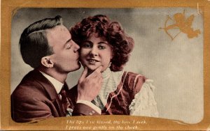 Romantic Couple Kissing 1909