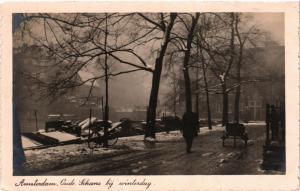 CPA AMSTERDAM Oude Schans bij winterdag NETHERLANDS (605046)