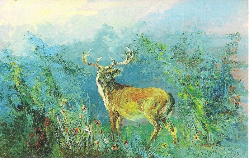 JUDAICA, Jewish New Year Greetings, Shana Tova, Animal, Deer Stag 1992