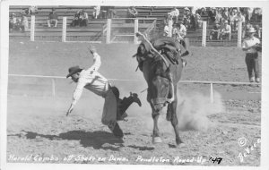 H91/ Pendleton Oregon RPPC Postcard c1940s Rodeo Combs Round-Up 97