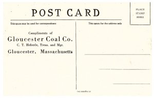 Five Men on Gun Crew Navy Postcard Gloucester Coal Co
