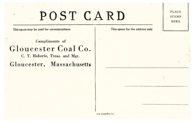 Five Men on Gun Crew Navy Postcard Gloucester Coal Co