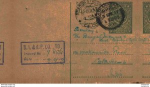 Pakistan Postal Stationery 9 p Calcutta cds