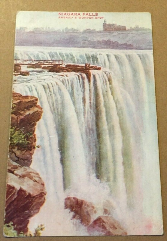 VINTAGE UNUSED .01 POSTCARD - NIAGARA FALLS - AMERICA'S WONDER SPOT