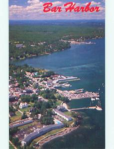 Unused 1980's AERIAL VIEW OF TOWN Bar Harbor Maine ME n2913