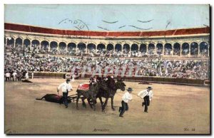 Old Postcard Bullfight Bullfight Arrastre
