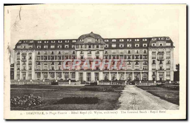 Old Postcard Deauville Beach fieurie the royal hotel