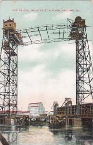 Illinois Chicago Lift Bridge Halsted Street &  River