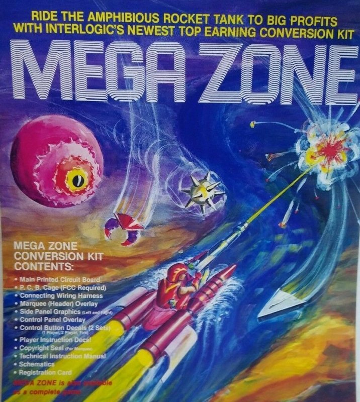 Mega Zone Arcade Flyer Retro Vintage Retro Video Art Original 8.5 x 11 Promo