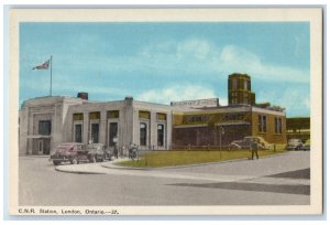 c1940's C.N.R. Station London Ontario Canada Vintage Unposted Postcard