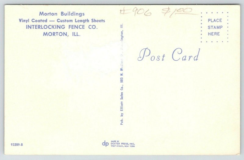 Morton Illinois~Interlocking Fence Co~Morton Buildings~Construction~1950s 