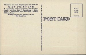 Hopewell VA City Point Inn & Apts Linen Postcard 