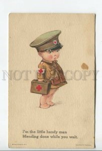 462158 TWELVETREES Boy RED CROSS Little handy man WWI Vintage postcard EGCo. #40