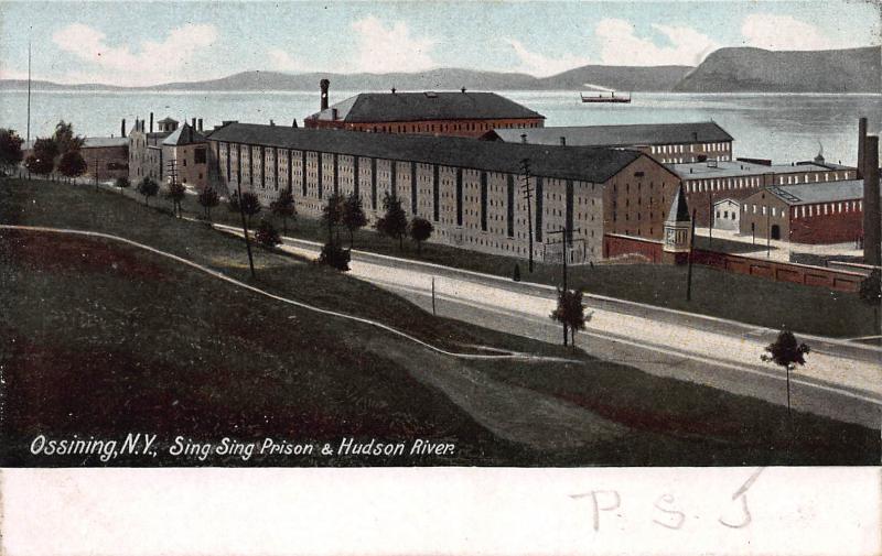 Sing Sing Prison & Hudson River, Ossining, New York,  Early Postcard