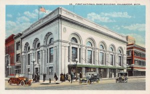 J82/ Kalamazoo Michigan Postcard c1910 First National Bank Building 147