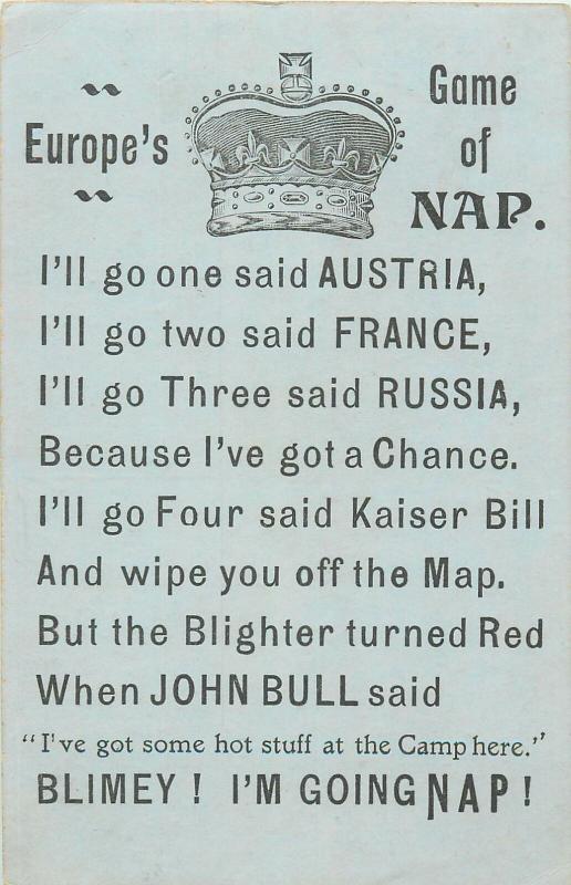 Europe`s game of nap John Bull national personification of the United Kingdom