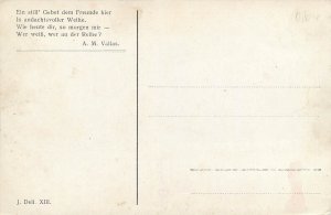 Military patriotic soldiers at the grave by J. Deil poem by A.M. Vallas postcard