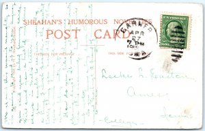 1907 Comic Auto Tow Postcard from Garner Iowa to Locke L. Easton in Ames IA A166