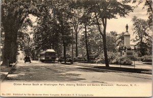 Vtg 1900s Washington Park Soldiers and Sailors Monument Rochester NY Postcard