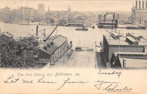 Baltimore Maryland View from Federal Hill Vintage Postcard AA50469