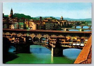 Old Bridge FLORENCE Italy 4x6 VINTAGE Postcard 0094