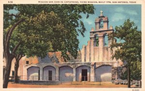 Vintage Postcard Mission San Juan De Capistrano Third Mission San Antonio Texas